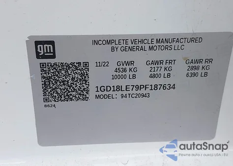 2023 GMC Sierra 2500Hd 2Wd Long Bed Pro из США, поврежденный, VIN 1GD18LE79PF187634